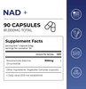 Neurogan Health NAD+ capsules supplement facts label showing vitamin and supplement information for NAD+ vitamins and supplements.