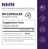 Neurogan Health NMN Capsules 900mg supplement facts label with white capsules and detailed nutritional information.
