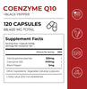 Neurogan Health CoEnzyme Q10 capsules supplement facts label showing nutritional information and ingredients.