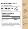 Neurogan Health fenugreek seed capsules supplement facts label showing ingredients and nutritional information.