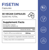 Neurogan Health Fisetin Capsules supplement facts label showing ingredients and nutritional information.