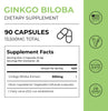Neurogan Health Ginkgo Biloba capsules showing supplement facts label on a white background.