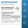 Liposomal Spermidine capsules from Neurogan Health, supplement facts label, showing vitamin and supplement details.