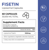 Liposomal Fisetin capsules supplement facts label from Neurogan Health, showing ingredient details and nutritional information.