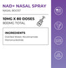 Neurogan Health NAD Nasal Spray bottle with supplement facts label showing NAD-Plus nasal spray supplement.