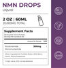 Neurogan Health NMN liquid drops supplement facts label, showing vitamin and supplement information on a white background.
