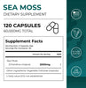 Neurogan Health Sea Moss Capsules bottle with supplement facts label showing nutritional information for vitamins and minerals.