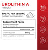Neurogan Health Urolithin A powder supplement facts label showing nutritional information and ingredient details.