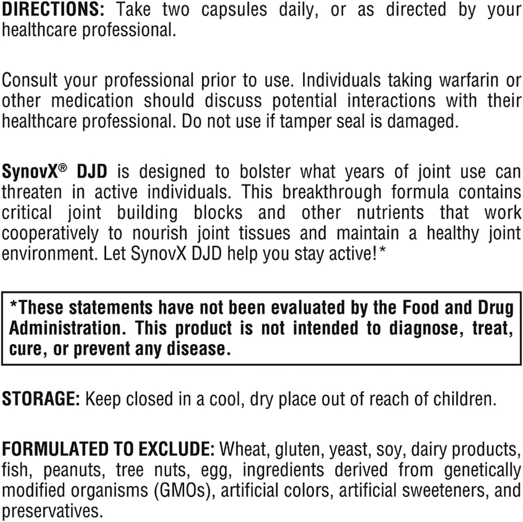 SynovX® DJD 120 Capsules - XYMOGEN® - Healthspan Holistic