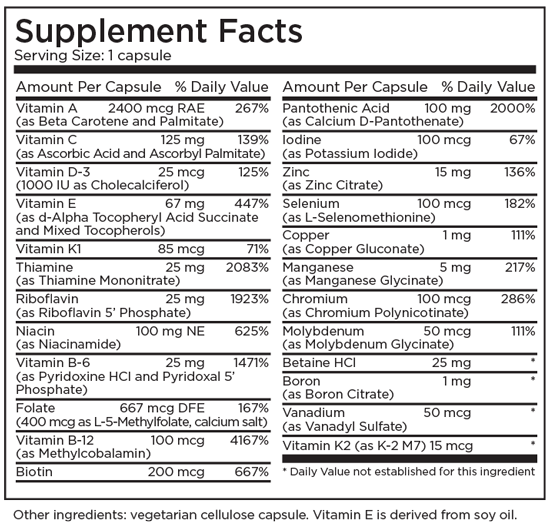 The Big One® without Iron 90 Capsules - Metabolic Maintenance - Healthspan Holistic