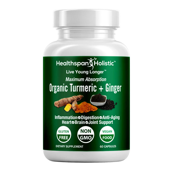 Organic Turmeric + Ginger 60 Capsules - Healthspan Holistic
