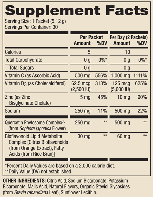 Vitamin C-PAK® with Quercetin Orange Flavor 30 Servings - Dr. Mercola - Healthspan Holistic
