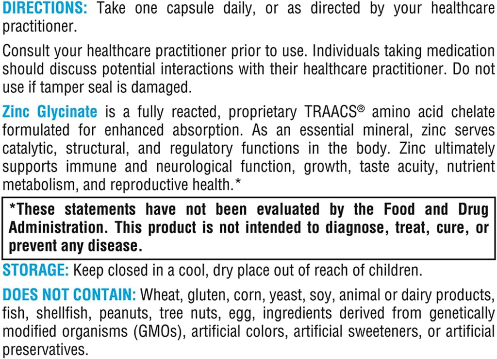 Zinc Glycinate 120 Capsules - XYMOGEN® - Healthspan Holistic