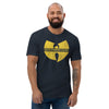Men's fitted midnight navy cotton T-shirt with 'Healthspan Clan' text front, by Healthspan Holistic, casual and comfortable style.