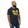 Men's fitted midnight navy cotton T-shirt with 'Healthspan Clan' logo on front, from Healthspan Holistic.